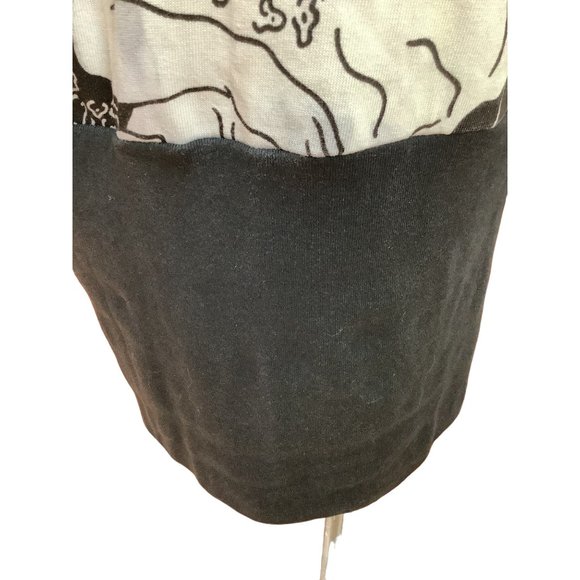 Vintage 1980's-90's Crescendo Black and White Portrait Print Tunic Dress- M/L - Picture 12 of 16